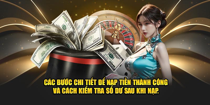 Các bước chi tiết để nạp tiền thành công và cách kiểm tra số dư sau khi nạp.